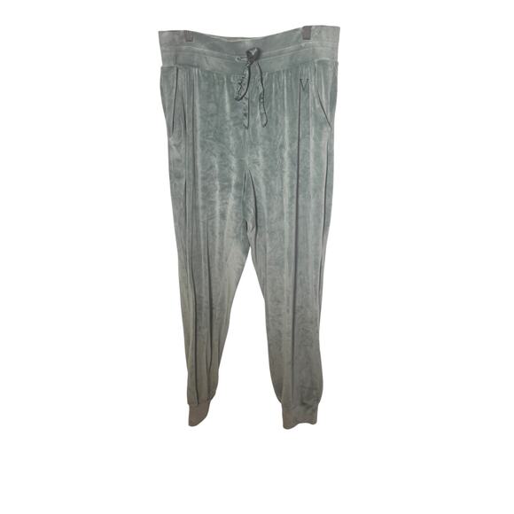 Victoria’s Secret French Sage Green Velour Lounge Jogger Pants Large Pockets - Picture 1 of 7